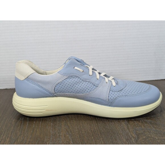 ECCO Casual Soft Leather Sneakers Womens 10 Dusty Blue Walking Athleisure - Picture 11 of 16